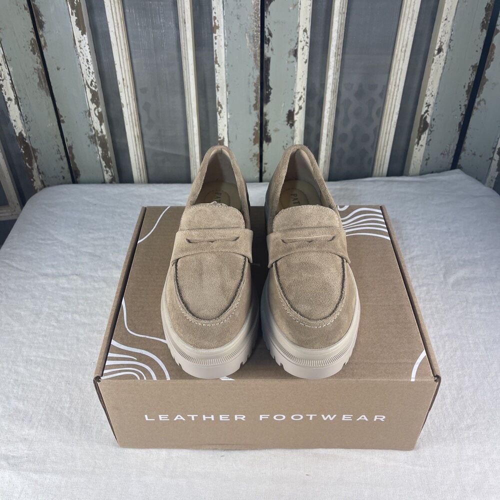 PATINA Zoe Suede Chunky Platform Penny Loafer Lug Sole Creeper Shoe Preppy 8.5